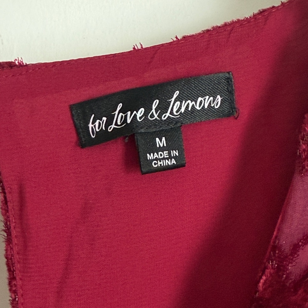 For Love And Lemons Red Floral Mini Dress - Picture 3 of 4